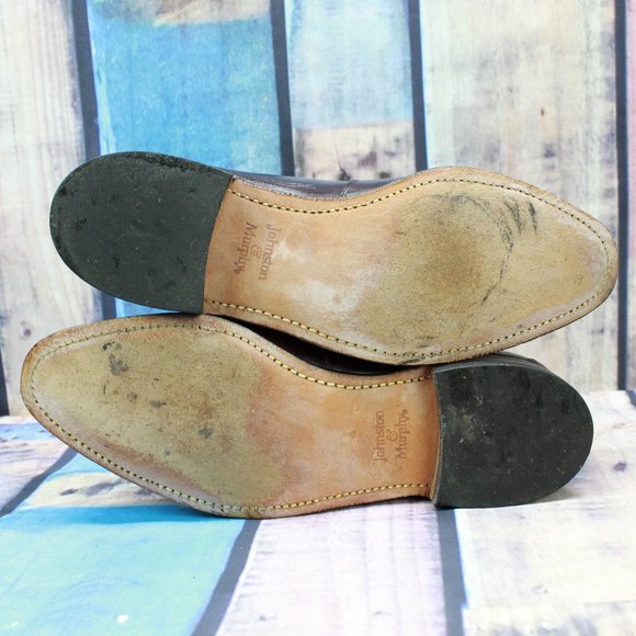 Johnston Murphy Burgundy Leather Tassel Kilt Wingtip Dress Shoes Size 10 D - Picture 10 of 10